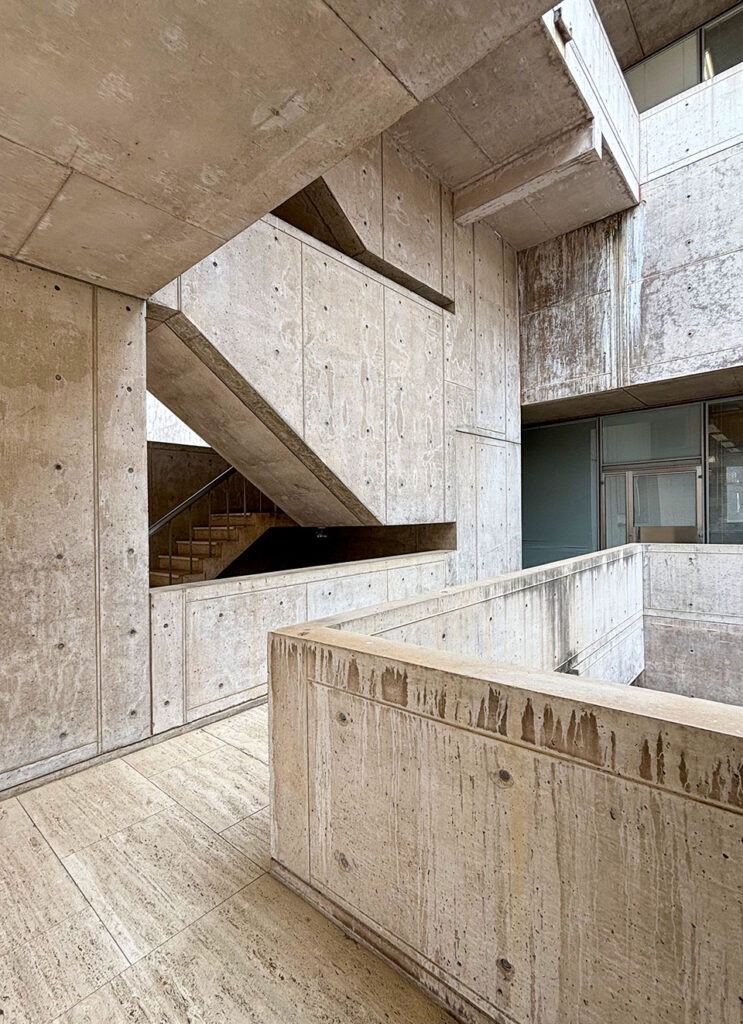 View of the interior of the stair towers.