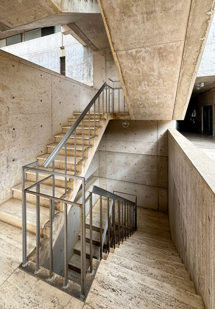 View of the interior of the stair towers.