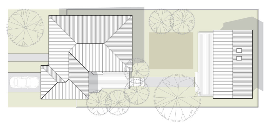 A site plan drawing shows the existing house and the new artist studio.